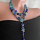  stylish decoration on the neck, bright blue necklace, Necklace, Voronezh,  Фото №1