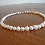 Украшения handmade. Livemaster - original item Freshwater Pearl Necklace (white) Class AAA and 925 silver. Handmade.