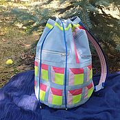 Сумки и аксессуары handmade. Livemaster - original item Multicolor Denim Backpack. Handmade.