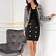Жакет Твид Клетка Coco Chanel с фурнитурой Balmain. Жакеты. DesignStudio PREMIER by Helga Baltic. Интернет-магазин Ярмарка Мастеров.  Фото №2
