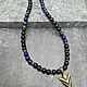 Мужской чокер с натуральными камнями, черные мужские бусы. Чокер. JewelryStudioGem. Ярмарка Мастеров.  Фото №6