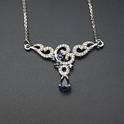Украшения handmade. Livemaster - original item Gold necklace with sapphires and diamonds. Handmade.