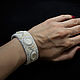 Order Bracelet white beaded Swarovski pearl 'Bohemia'. Natalia Luzik Jewelry&Accessories (nataluzik). Livemaster. . Hard bracelet Фото №3