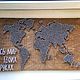 Карта мира деревянная. Карты мира. Azia-stringart. Интернет-магазин Ярмарка Мастеров.  Фото №2