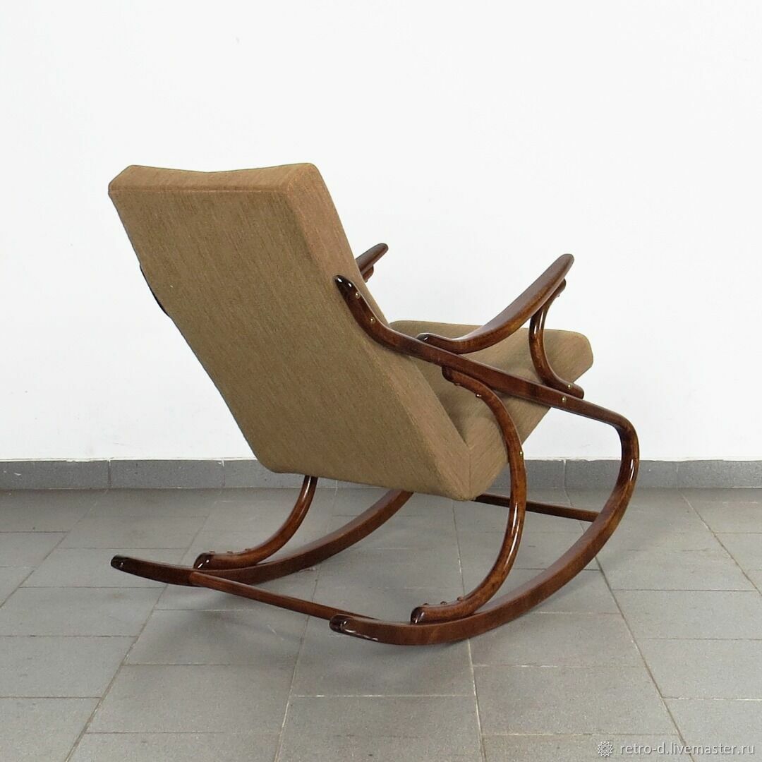 Кресло качалка дерево ткань