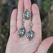 Украшения handmade. Livemaster - original item Earrings, ring and Garnet pendant made of 925 AS0010 silver. Handmade.