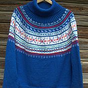 Пуловер вязаный "Сама нежность..."ручная работа голубой