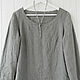 Blouse with open edges made of gray linen, Blouses, Tomsk,  Фото №1