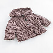 Одежда детская handmade. Livemaster - original item Hooded sweatshirt for girl / boy knitted, warm. Handmade.