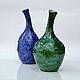 Керамика Dilь_art вазы ручной работы ваза для цветов интерьерная керамика авторская керамика для интерьера бутылка интерьерная современный интерьер ваза с узким горлом ваза зеленая гончарная керамика