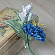 Order Fabric flowers 'cornflower and bells'. LIUDMILA SKRYDLOVA (flower glade). Livemaster. . Brooches Фото №3