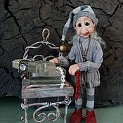 Авторская кукла из полимерной глины Домашний эльф Левушка