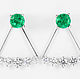 Order 14K Emerald Earring Stud, Emerald Earring Jacket, Emerald Jacket Earri. JR Colombian Emeralds (JRemeralds). Livemaster. . Earrings Фото №3