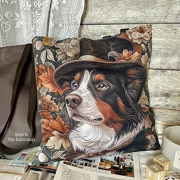 Сумки ручной работы. Ярмарка Мастеров - ручная работа Сумка-шоппер “Traveling dog”. Handmade.