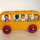 Wooden car Bus with passengers School, Rolling Toys, Zheleznodorozhny,  Фото №1