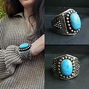 Double ring with stone and enamel