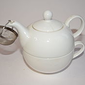 Винтаж: Резерв Фарфоровый набор для чаепития -чайник и 4-е кружки