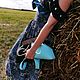 Двухцветная голубая сумка коричневая шоколад из кожзама на ремне. Классическая сумка. СУМКИ  РИДИКЮЛИ  СОЛОХИ  ОБОДКИ. Ярмарка Мастеров.  Фото №4