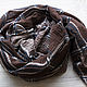 Brown linen plaid scarf. Scarves. Platkoffcom. My Livemaster. Фото №4