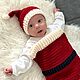 Заказать Кокон для фотосессии новорожденных Дед Мороз. Вязаные носки CraftSocks. Ярмарка Мастеров. . Реквизит для детской фотосессии Фото №3