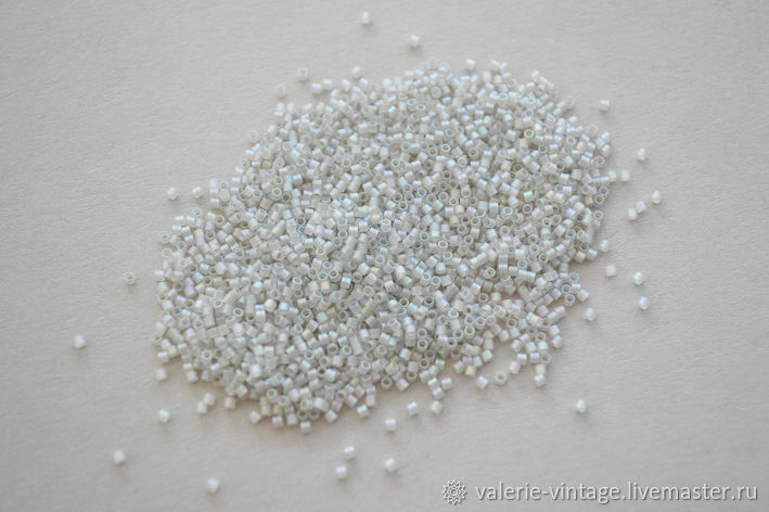 Japanese Delica seed beads 15/0 Transparent Lt. Gray AB Matted 5 gr, Beads, Moscow,  Фото №1