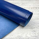 -50% Quentin Metal Blue (0,9-1,1 мм), цв. Синий, натуральная кожа козы, Кожа, Оренбург,  Фото №1