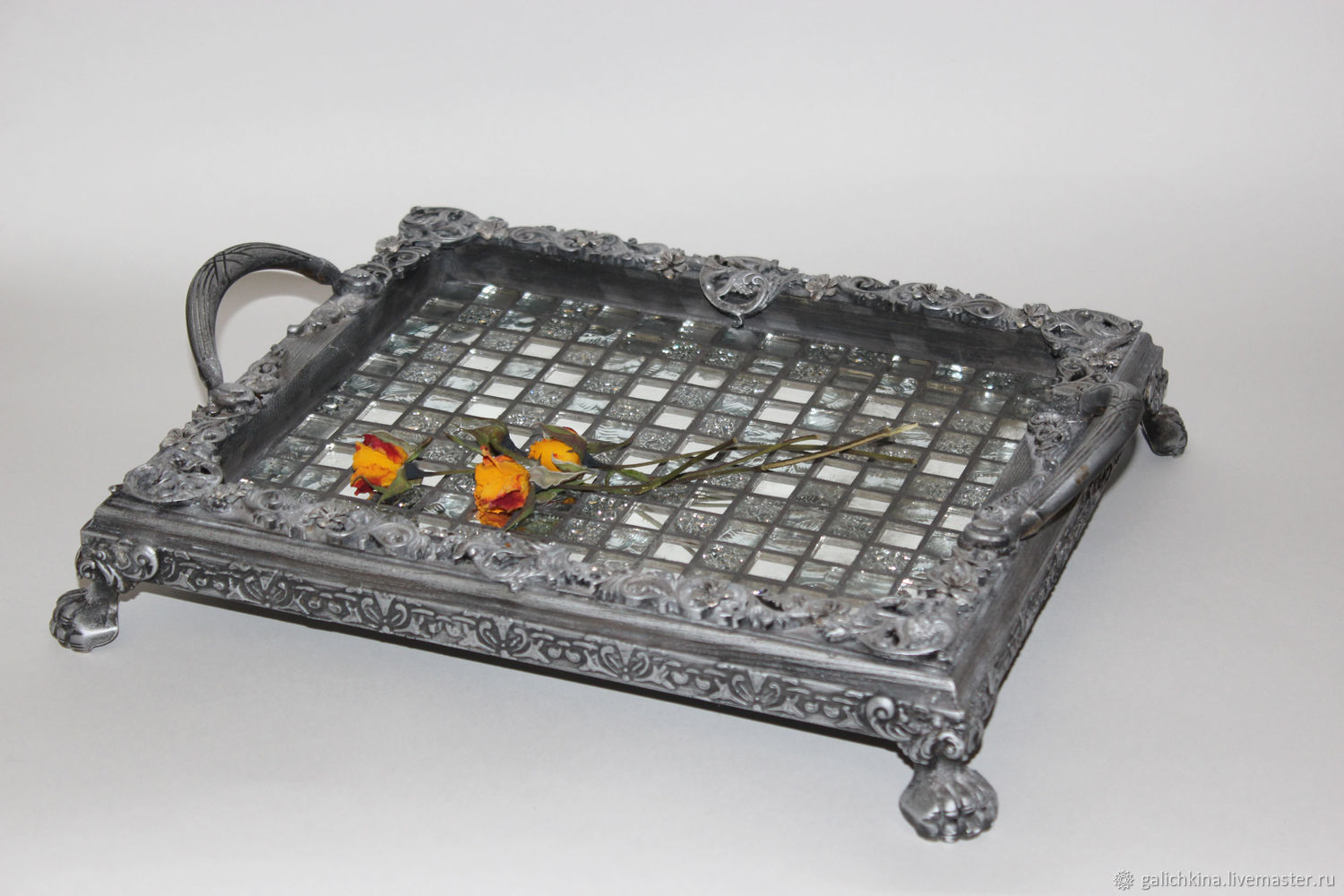 поднос 45х31,5см. поднос queen anna, 23. поднос декоративный прямоугольный. поднос деревянный. стеклянный поднос.