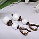 Copper earrings 'White berry' with natural white agate. Earrings. AnnaCraft. My Livemaster. Фото №4