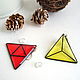 Transparent Earrings Resin Triangle Red Yellow Geometry. Earrings. WonderLand. Online shopping on My Livemaster.  Фото №2