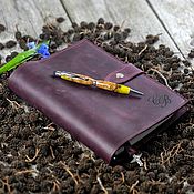 Канцелярские товары handmade. Livemaster - original item Genuine leather notebook with replaceable unit and pockets. Handmade.