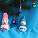Вязаные игрушки "Снеговички с пожеланиями". Snowmen. elenka12. Online shopping on My Livemaster.  Фото №2
