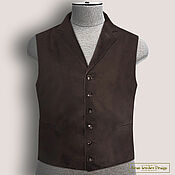 Мужская одежда handmade. Livemaster - original item Volodar vest made of genuine suede/leather (any color). Handmade.