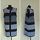 Knitted sleeveless coat ' Jeans ' vest, Coats, Moscow,  Фото №1