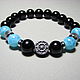 Bracelet of black agate and blue chalcedony talisman 'The Sea'. Bead bracelet. Beautiful gifts for the good people (Alura-lights). My Livemaster. Фото №4
