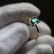 Украшения handmade. Livemaster - original item Gold ring with emerald. Handmade.
