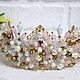 White pink large crown of stones wedding. Crowns. Beaded jewelry by Mariya Klishina. My Livemaster. Фото №5