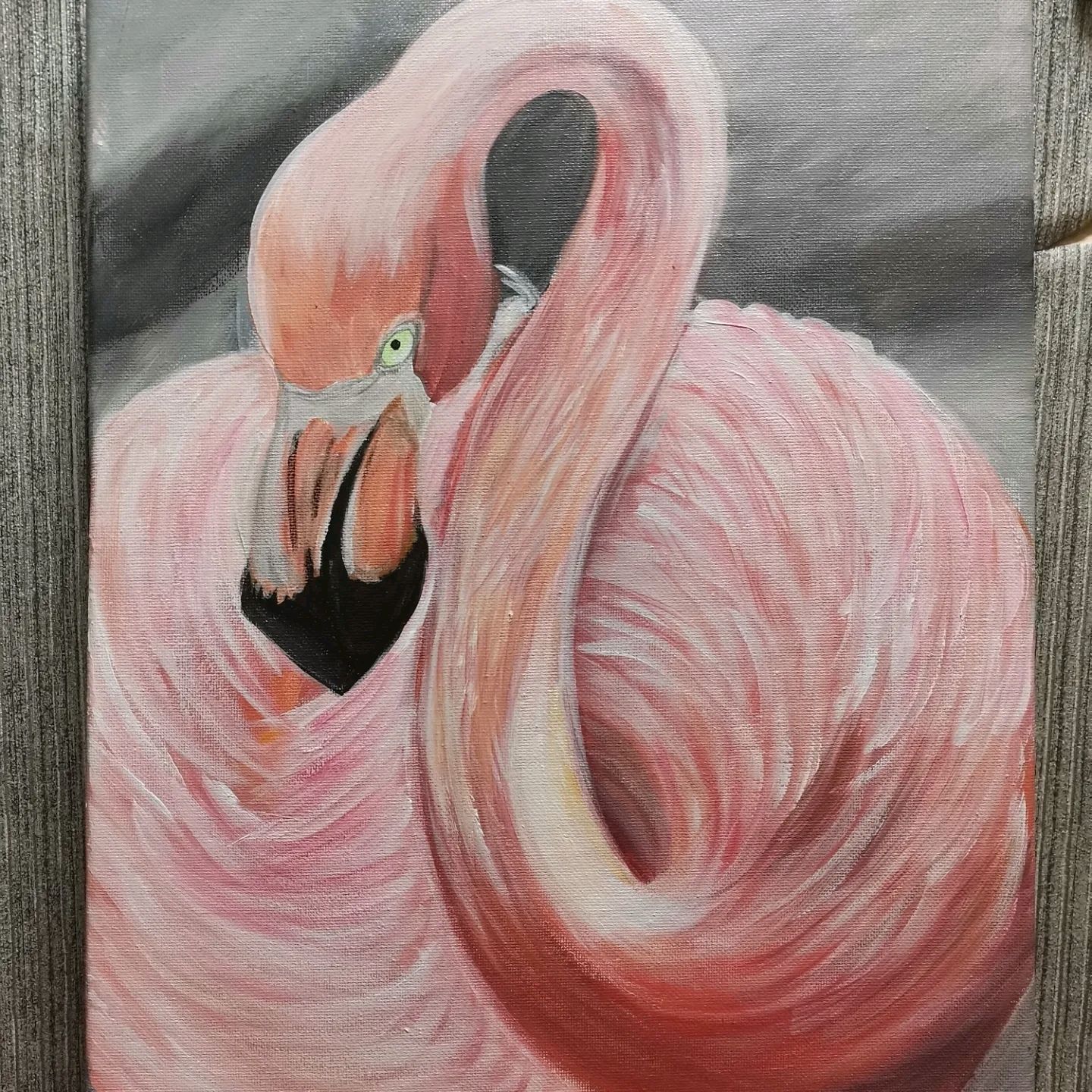 Картина фламинго в интерьере