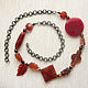 Beads 'Carnelian cuts' on a vintage chain, Necklace, Moscow,  Фото №1