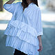 White, asymmetrical shirt for women - SH0214CT. Blouses. EUG fashion. My Livemaster. Фото №4