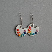 Украшения handmade. Livemaster - original item Porcelain earrings 