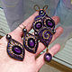 Earrings with amethyst, gold and purple small glass beads, pearls. Earrings. ssowl. Online shopping on My Livemaster.  Фото №2