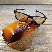 Сумки и аксессуары handmade. Livemaster - original item Genuine leather eyeglass case on the belt. Handmade.