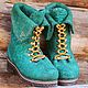 Order Felted boots, felt boots, lace-up. Green shoes. валенки Vladimirova Oksana. Livemaster. . Boots Фото №3