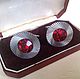 Cufflinks ruby red crystal vintage, Vintage cufflinks, Ramenskoye,  Фото №1