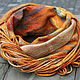 Felted Snood with fringe Orange scarf-loop, Snudy1, Abakan,  Фото №1