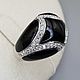 Order Silver ring with black onyx and cubic zirconia. yakitoriya. Livemaster. . Rings Фото №3