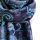 Палантин из вареной шерсти "Cobalt". Палантины. SaraswatyShop Шали Пледы Палантины. Ярмарка Мастеров.  Фото №6