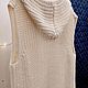 Жилетка  женская с капюшоном  вязаная белая тёплая. Жилеты. AccessoriesWool мягко и комфортно. Ярмарка Мастеров.  Фото №12