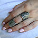 Double ring made of 925 sterling silver for the whole finger SS0027, All finger ring, Yerevan,  Фото №1