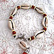 Order Anklet made of shells cowries 'Leopard in the snow'. AfricaForever. Livemaster. . Bead bracelet Фото №3